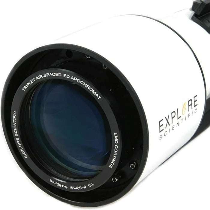 Explore Scientific ED80 Triplet Refractor with Field Flattener - 80mm Objective Lens Close-Up