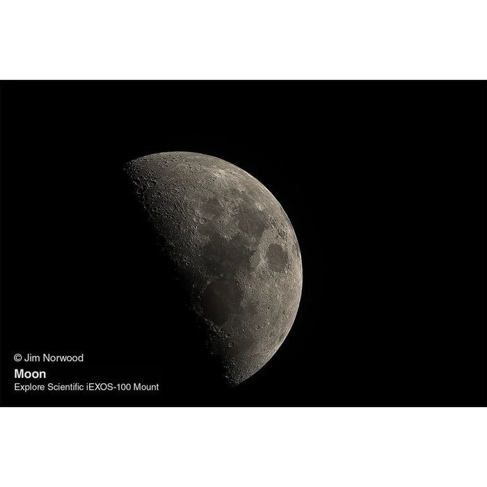Explore Scientific ED80 Triplet Refractor with iEXOS-100-2 GoTo Mount and Field Flattener - Crescent Moon Astrophotography Example