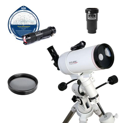 Explore Scientific FirstLight 100mm Mak-Cassegrain Telescope - Ultimate Bundle Package - with EQ3 Mount and Bonus Accessories