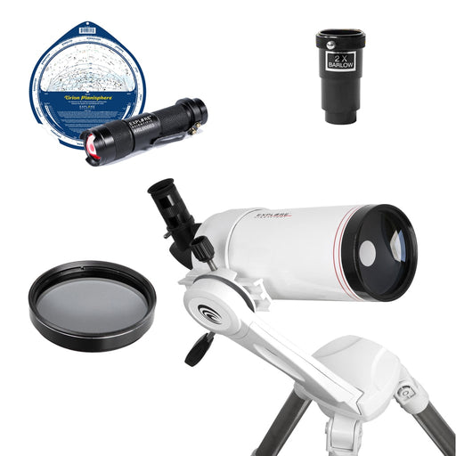 Explore Scientific FirstLight 100mm Mak-Cassegrain Telescope - Ultimate Bundle Package - with Twilight Nano Mount and Bonus Accessories