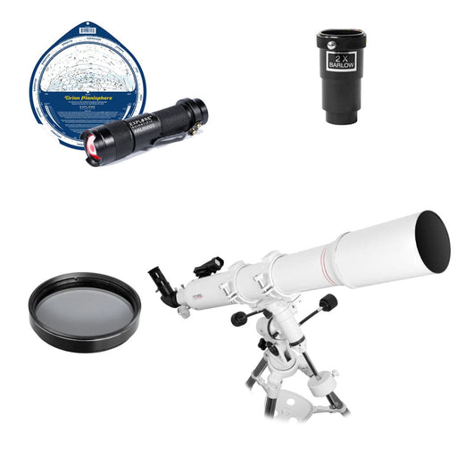 Explore Scientific FirstLight 102mm Doublet Refractor - Ultimate Bundle Package - with EXOS EQ Nano Mount and Bonus Accessories