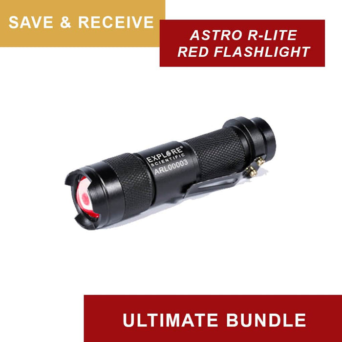 Explore Scientific FirstLight 102mm f/9.8 Doublet Refractor Telescope w/ EXOS EQ Nano Mount Ultimate Bundle R-Lite Red Flashlight