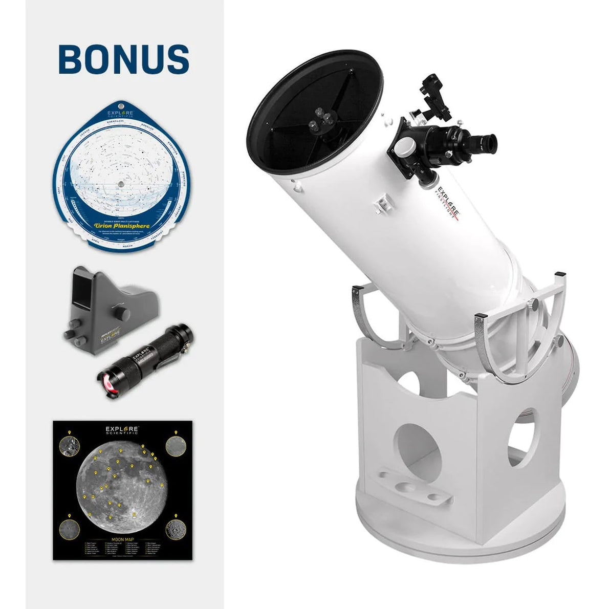 Exploer Optics Explore FirstLight 8-inch Dobsonian Telescope Package - FL-DOB0806-02 ...