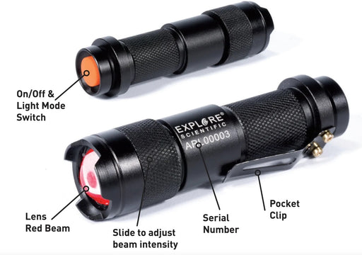 Explore Scientific FirstLight 8-inch f/6 Dobsonian Telescope Package Astro R-Lite Flashlight Details