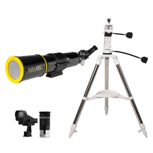 Explore Scientific FirstLight 80mm CF Refractor and Sidara Nano Alt-Az Mount - Complete 80mm f/8 Refractor Telescope with Solar Filter, Sidara Nano Mount, Tripod and Accessories