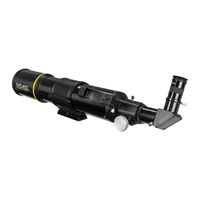 Explore Scientific FirstLight 80mm Carbon Fiber Refractor Telescope OTA with Solar Filter  Left Side Profile of Body