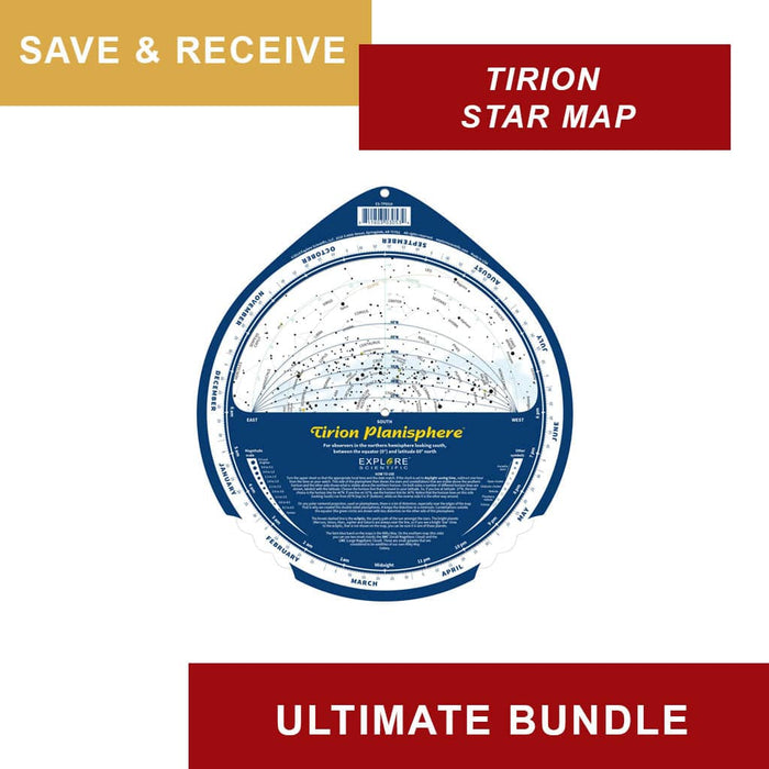 Explore Scientific FirstLight 80mm f/8 Refractor Telescope with Twilight Nano Mount Ultimate Bundle Tirion Star Map