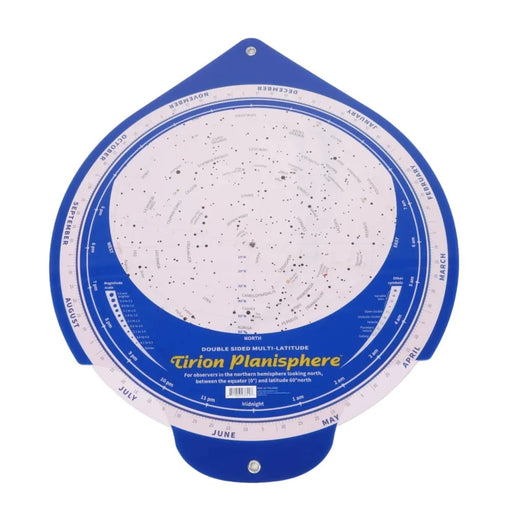Explore Scientific Large 24" Double-Sided Classroom & Group Planisphere - Front View of the Large Blue Tirion Planisphere with Circular Star Chart