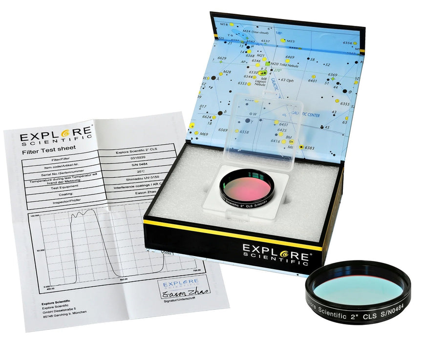 Explore Scientific Nebula Filter CLS 2.0-inch Body with Filter Test Sheet and Box