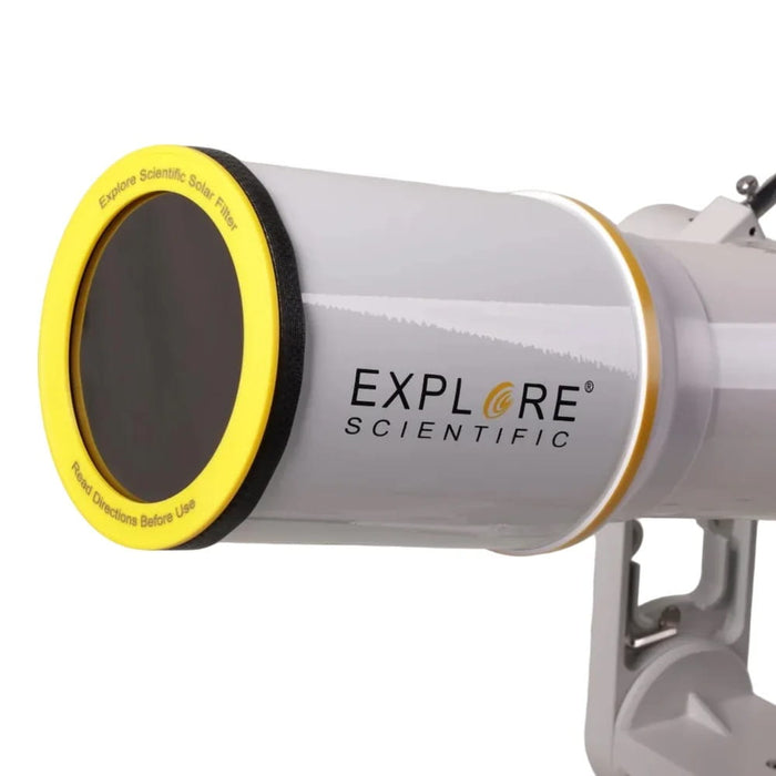 Explore Scientific Sidara Essential 102 Refractor Telescope with Alt-Az Mount & SkyAssist - Solar Filter Mounted on Telescope