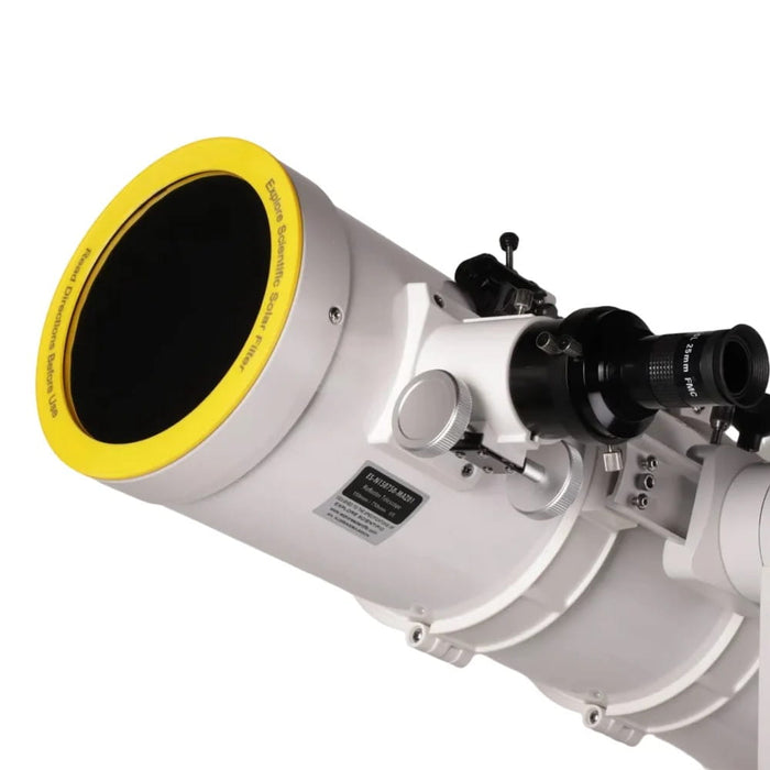 Explore Scientific Sidara Plus 150 Refractor Telescope with Alt-Az Mount & SkyAssist - Solar Filter Mounted on Telescope