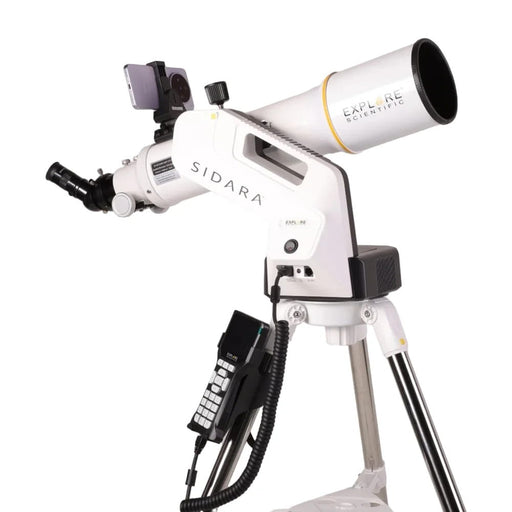 Explore Scientific Sidara Pro 102 Refractor Telescope with GoTo Mount & SkyAssist - Close-Up Side View