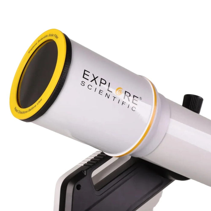 Explore Scientific Sidara Pro 102 Refractor Telescope with GoTo Mount & SkyAssist - Objective Lens with Solar Filter Close-Up