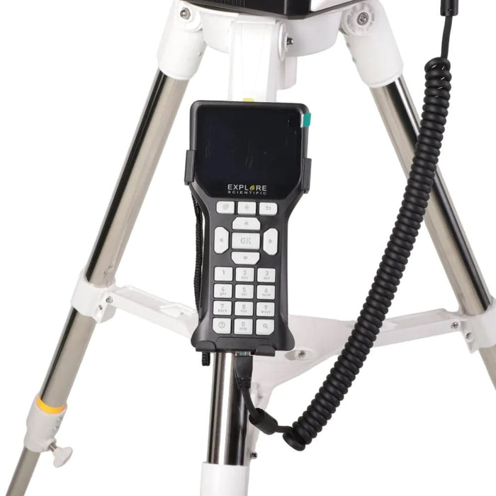 Explore Scientific Sidara Pro GoTo Mount with Tripod & SkyAssist Integration - GoTo Hand Controller Close-Up