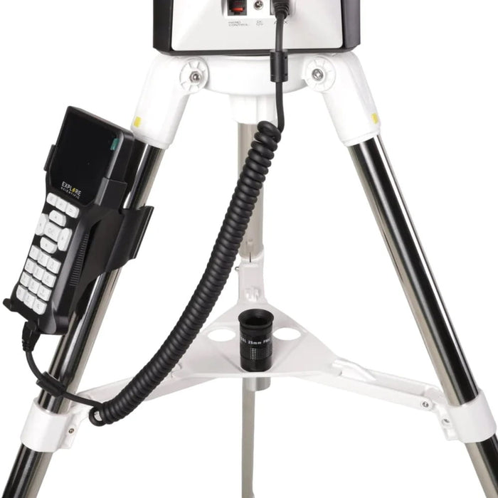 Explore Scientific Sidara Pro GoTo Mount with Tripod & SkyAssist Integration - Hand Controller and Cable Mounted on Tripod