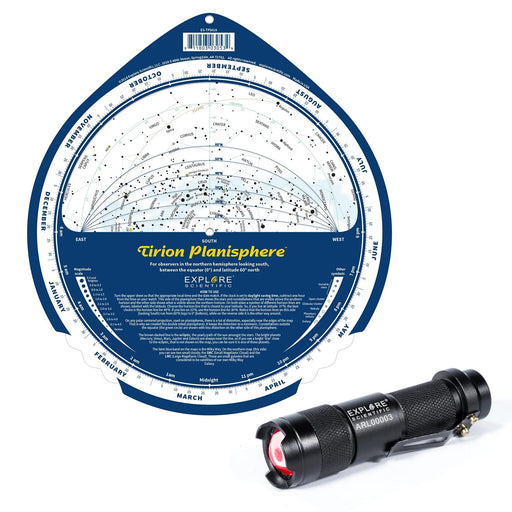 Explore Scientific Tirion Double-Sided Multi-Latitude Planisphere South Part and Astro R-Lite 