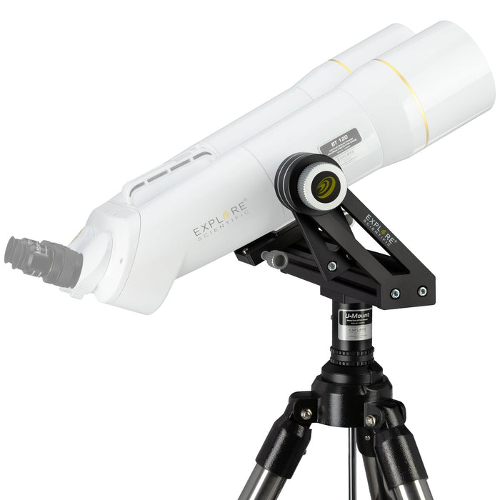 Explore Scientific U-mount with Tripod for Large Binoculars Side Profile Mounted with Binocular