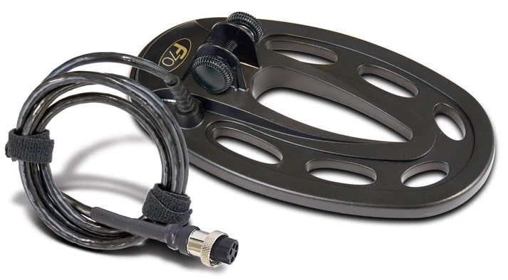 Fisher 10-inch (F70 and F75) Concentric Elliptical Coil Side Profile Right