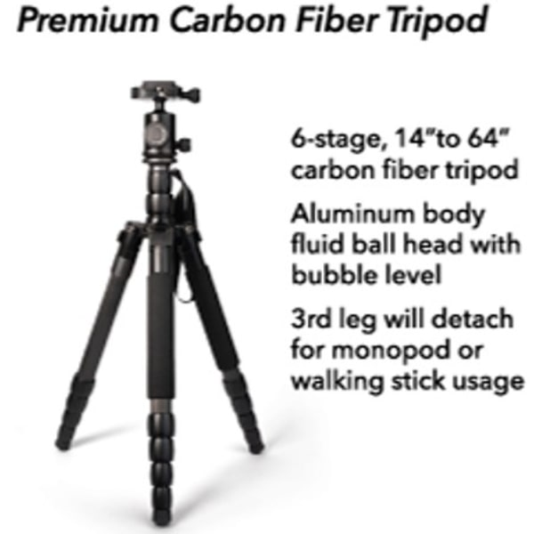 German Precision Optics Centuri 20-60x85mm Spotting Scope Premium Carbon Fiber Tripod
