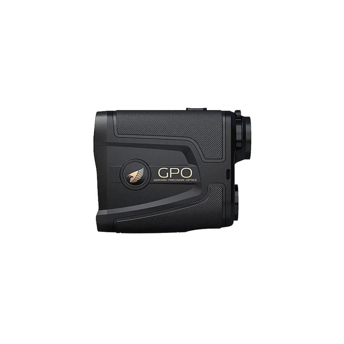 German Precision Optics GPO Rangetracker 1800 6x20mm Handheld Rangefinder Left Side Profile of Body