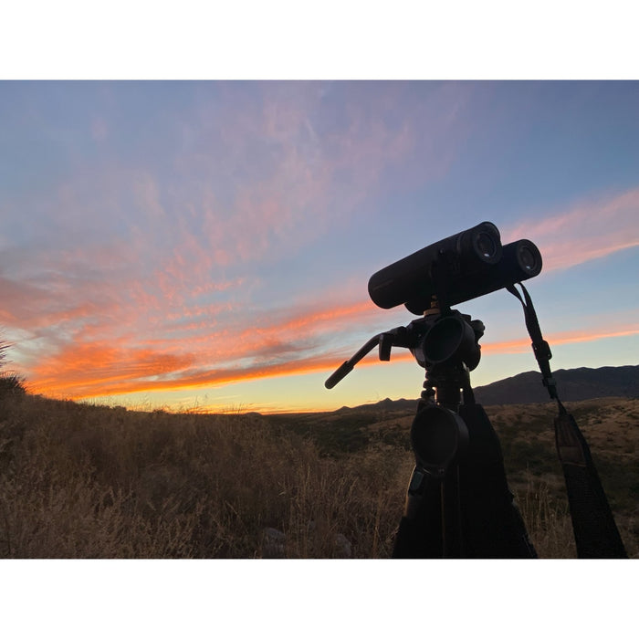 German Precision Optics Passion HD 15x50mm Binoculars on Tripod Lifestyle Photo Outdoors