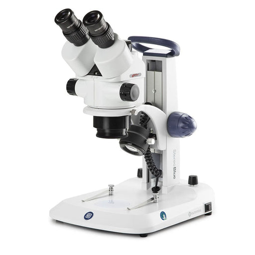 Globe Scientific Euromex StereoBlue Trinocular Stereo Zoom Microscope in Rack and Pinion Stand, 0.7x To 4.5x Zoom Objective - Model #ESB-1903