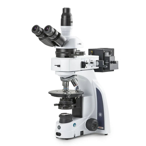 Globe Scientific Euromex iScope Trinocular Microscope with EWF 10x/20mm Eyepiece, Quintuple Nosepiece Plan PLPOLRI - Model #EIS-1053-PLPOLRI