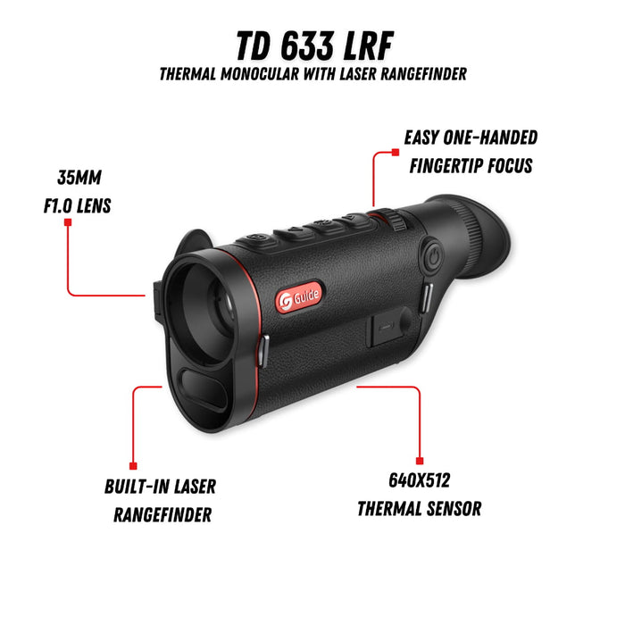 Guide TD633 LRF 2X 640x512 35mm Thermal Monocular - Features