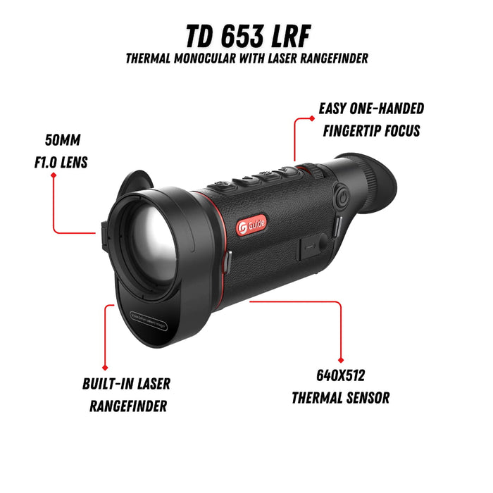 Guide TD653 LRF 2.6X 640x512 50mm Thermal Monocular - Features