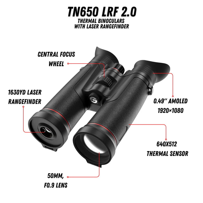 Guide TN650 LRF 2.0 3.9x 640X512 50mm Thermal Binoculars with LRF - Features