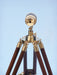 Hampton Nautical 30-Inch Floor Standing Harbor Master Brass/Wood Telescope Body Eyepiece 