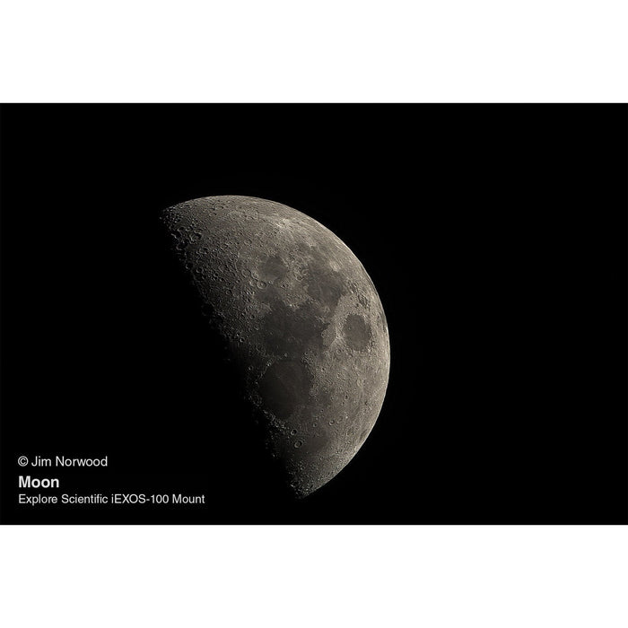 Image Captured Using Explore Scientific FirstLight 130mm f/4.6 Newtonian Telescope with iEXOS-100 PMC-Eight Equatorial Tracker System Moon