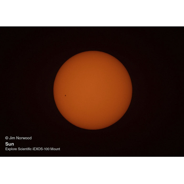 Image Captured Using Explore Scientific iEXOS-100 PMC-Eight GoTo Tracker System with WiFi and Bluetooth Sun