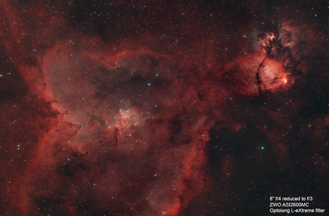 Image Captured Using Starizona Nexus 0.75x Newtonian Focal Reducer-Coma Corrector Lens Heart