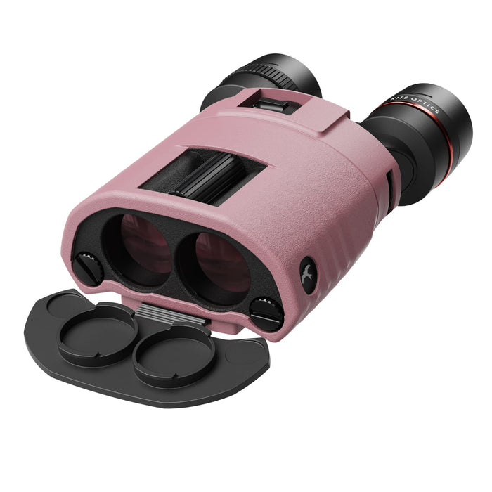 Kite Optics 10x30mm APC Stabilized II Binoculars - Body in Dust Rose Silicon Jacket with Objective Lens Cover