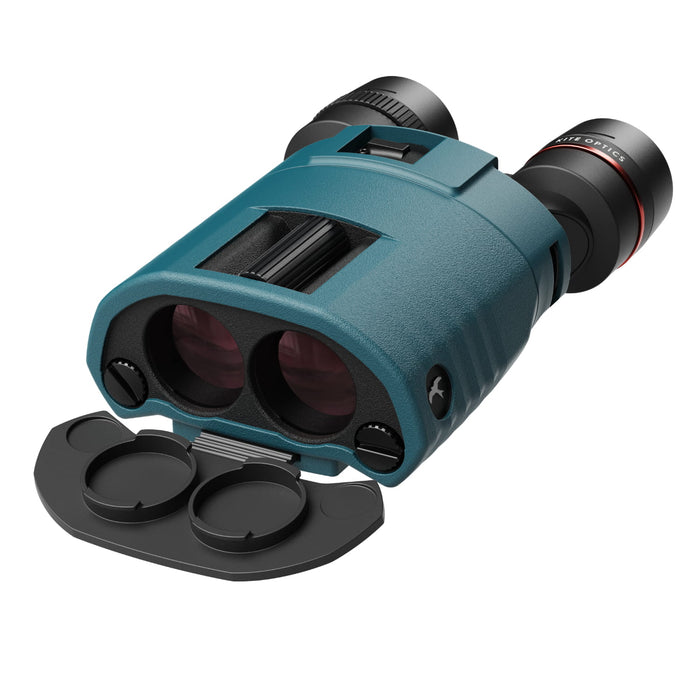 Kite Optics 10x30mm APC Stabilized II Binoculars - Body in Petrol Blue Silicon Jacket with Objective Lens Cover