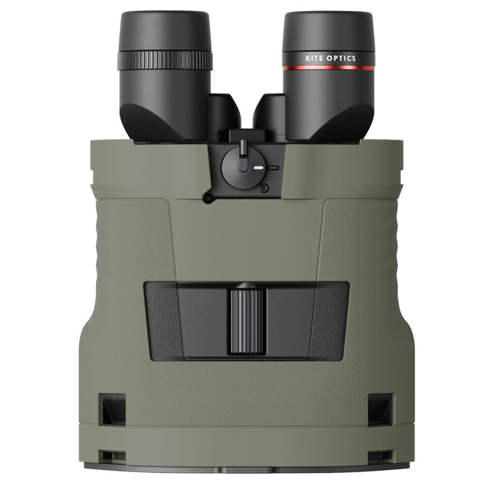 Kite Optics 22x50mm ED APC Stabilized Binoculars - with Sage Green Silicone Jacket Standing Straight