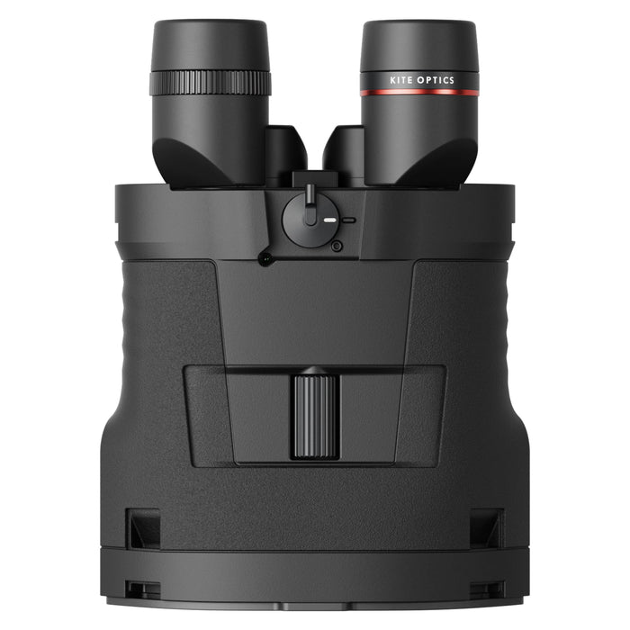 Kite Optics 22x50mm ED APC Stabilized Binoculars - with Silicone Black Jacket Standing Straight