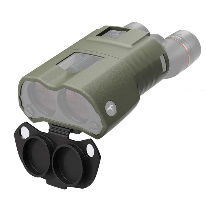 Kite Optics APC 42 ED Sage Green Silicon Binocular Jacket - K280833 - Angled Front View With Open Lens Covers
