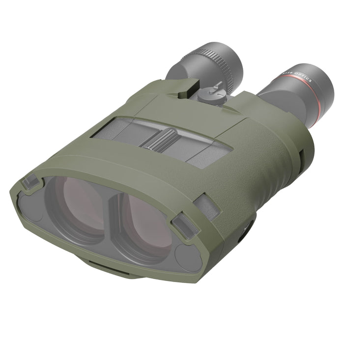 Kite Optics APC 50 Sage Green Silicon Binocular Jacket - K280116 - Angled Front View Showing Objective Lenses