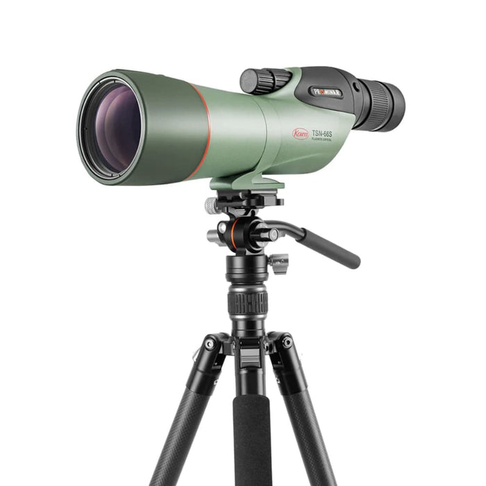 Close Up of Kowa TSN-66S Prominar 66mm Straight Spotting with Vesta Go Tripod 