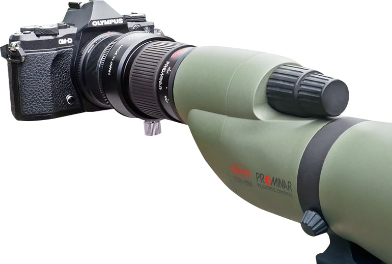 Kowa TSN-DA10 Digiscoping Adapter for TSN-99/88/66 Attached to Camera and Telescope Body Front Profile