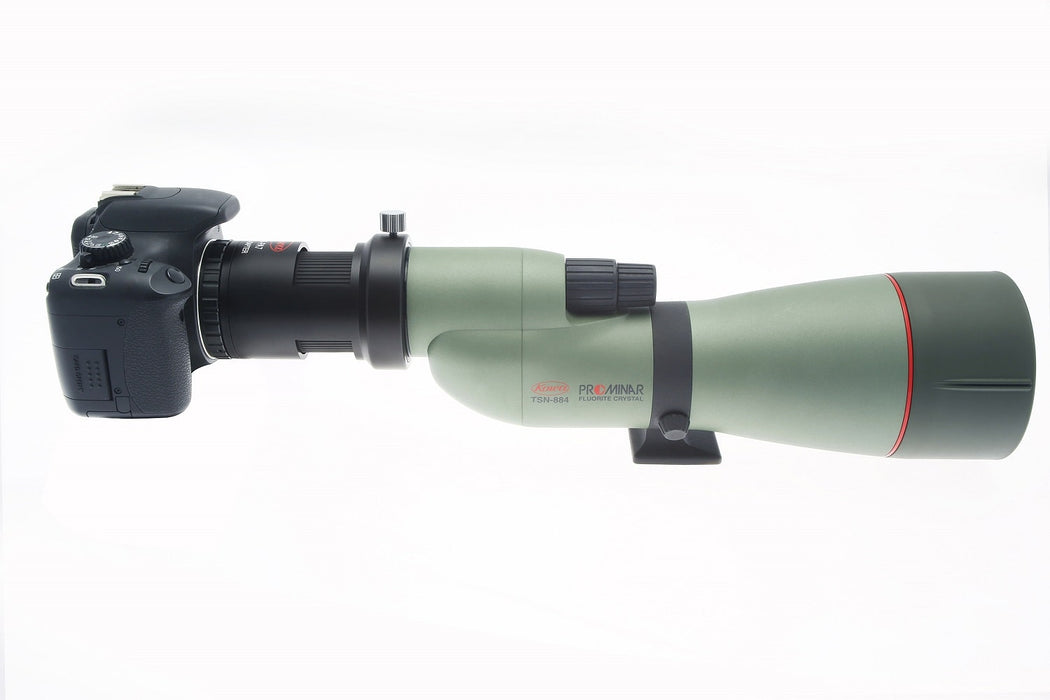 Kowa TSN-PA7A Digiscoping Adapter for TSN-99/88/66 Attached to Telescope and DSLR Body Side Profile Right
