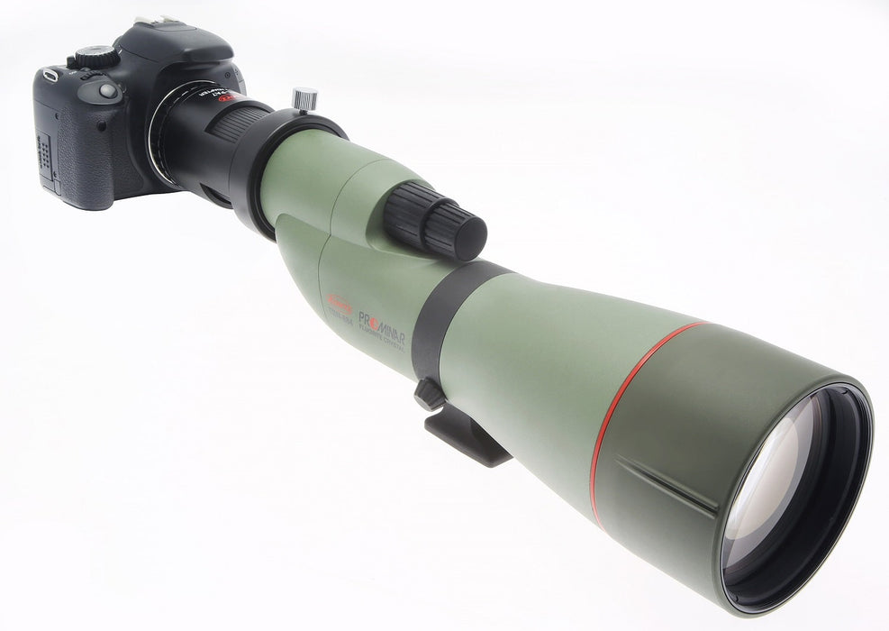 Kowa TSN-PA7A Digiscoping Adapter for TSN-99/88/66 Attached to Telescope and DSLR Front Profile