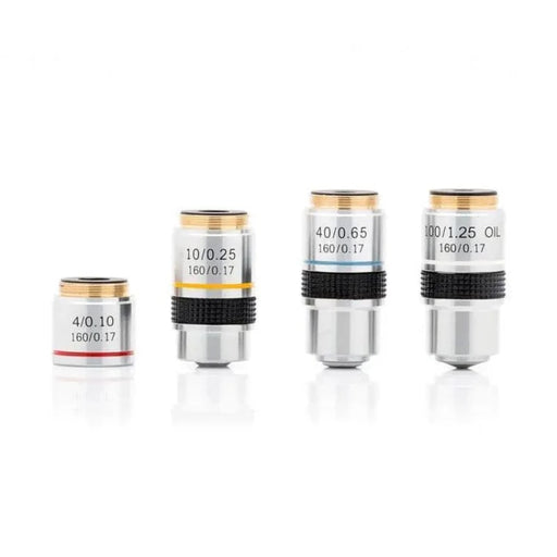 LW Scientific DIN Achromat Objectives Set (4X, 10X, 40X, 100X) - R3O-SET7-DA77