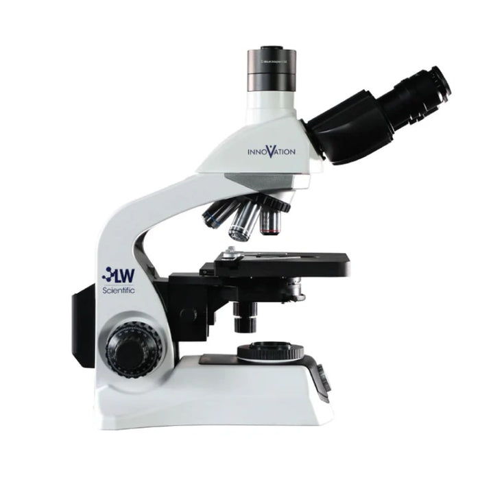 LW Scientific Innovation Biological Trinocular Microscope with 4 Infinity Plan Objectives - Left Side View Profile