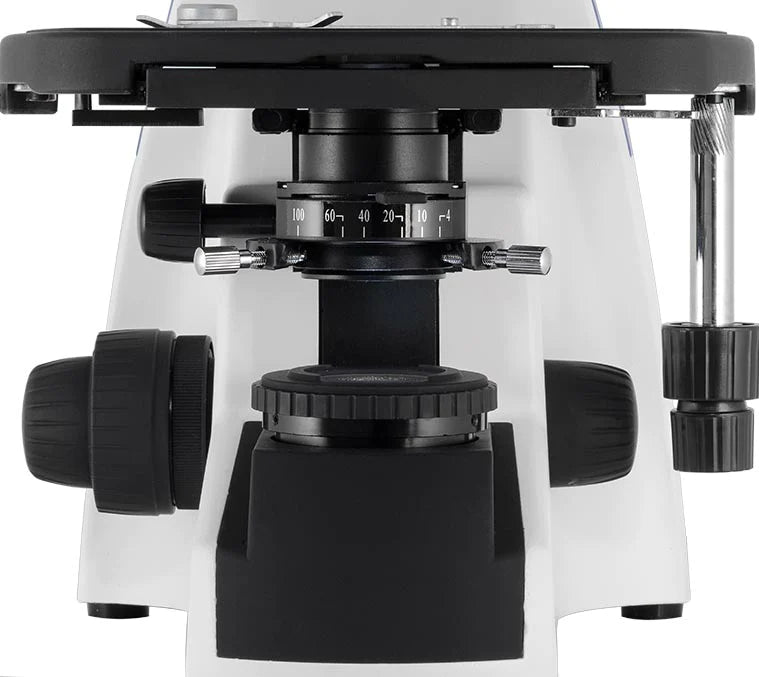LW Scientific Innovation Infinity Plan Biological Microscope Body Front Profile