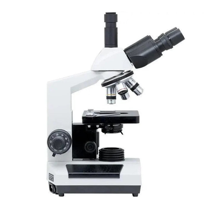 LW Scientific Revelation III DIN - 4 Objective Microscope -  Trinocular Body Left Side View Profile