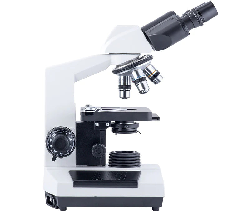 LW Scientific Revelation III DIN - 4 Objective Microscope Binocular Left Side Profile of Body
