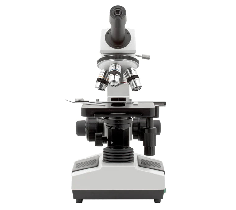 LW Scientific Revelation III DIN - 4 Objective Microscope Monocular Front Profile